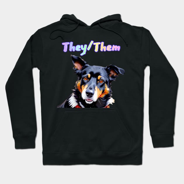 Laylah - They/Them Rainbow Text Green Hoodie by Gold Dust Publishing